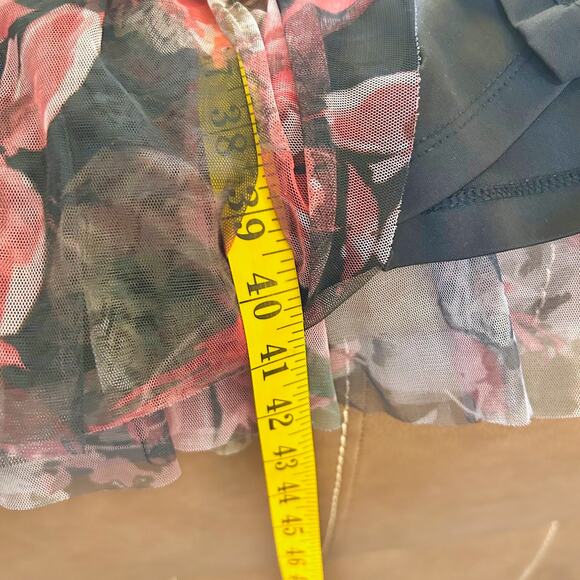 Y2K Cottage Romantic Floral Sheer Overlay Whimsygoth Fairy Dress Women Medium - Picture 8 of 11